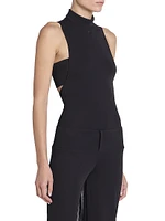 Crepe Jersey Mock Turtleneck Bodysuit