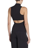 Crepe Jersey Mock Turtleneck Bodysuit