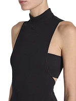 Crepe Jersey Mock Turtleneck Bodysuit