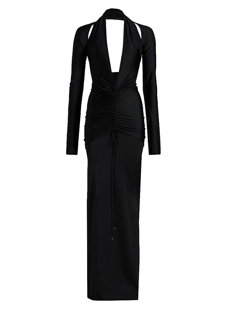 Plunge-Neck Gown