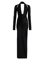 Plunge-Neck Gown