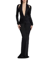Plunge-Neck Gown