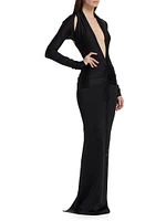 Plunge-Neck Gown