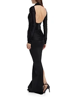 Plunge-Neck Gown