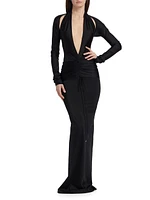 Plunge-Neck Gown