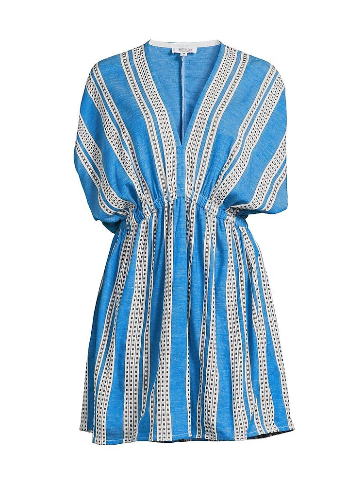 Striped Plunge Minidress