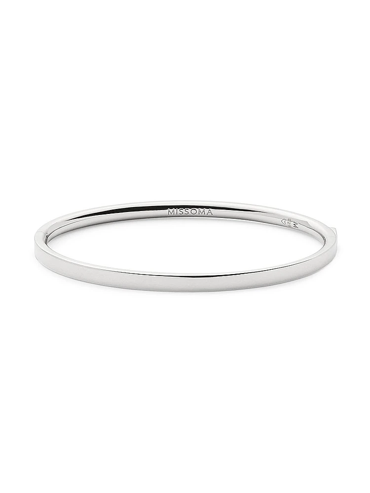 Magma 18K-Gold-Plated Or Rhodium-Plated Hinged Bangle