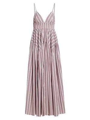Striped Cotton Maxi Dress