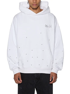 Kplus Ekcess Crystal-Embellished Logo Cotton Hoodie