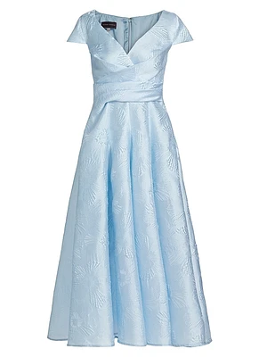 Floral Pleated Satin Maxi Dress