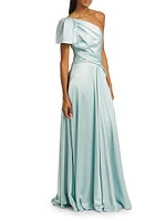 Satin One-Shoulder Gown