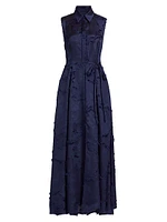 Satin Sleeveless Maxi Shirtdress