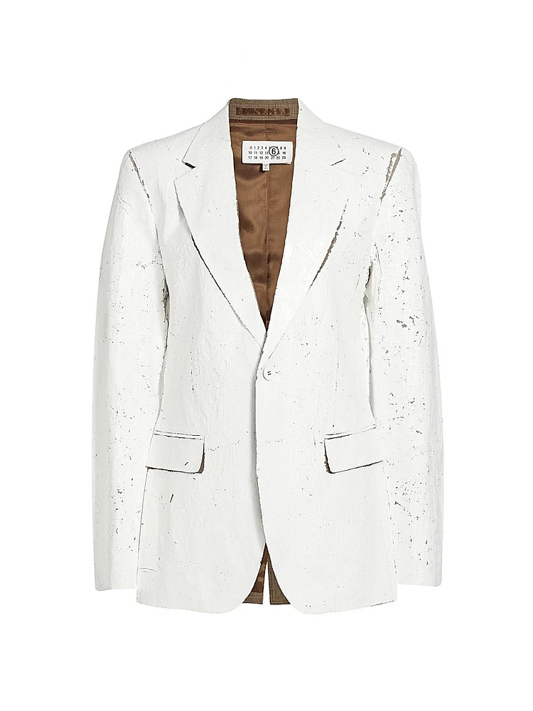 Crackled Single-Breasted Jacket