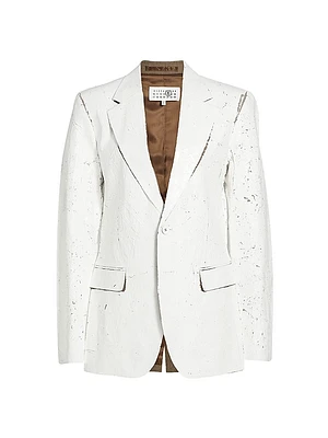 Crackled Single-Breasted Jacket