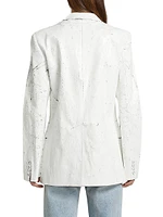 Crackled Single-Breasted Jacket