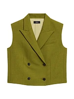 Twill Double-Breasted Vest