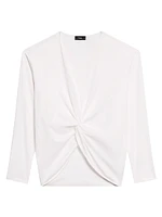 Twist-Front Relaxed-Fit Cotton Top