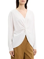 Twist-Front Relaxed-Fit Cotton Top