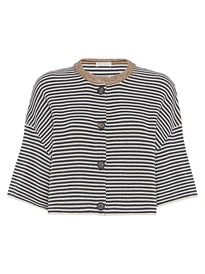 Striped Cotton Cardigan