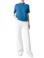 Split Neck Wool Top