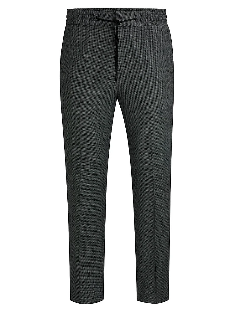 Extra Slim Fit Trousers Micro Patterned Stretch Cloth