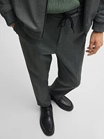 Extra Slim Fit Trousers Micro Patterned Stretch Cloth