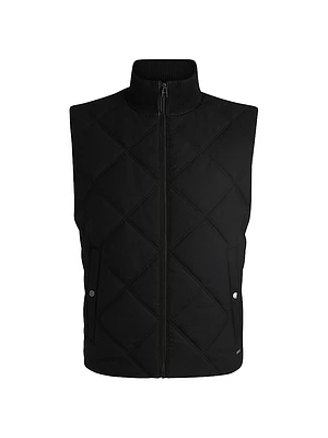 Diamond Quilted Gilet with Ribbed Cotton Trims