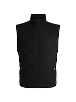 Diamond Quilted Gilet with Ribbed Cotton Trims