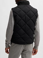 Diamond Quilted Gilet with Ribbed Cotton Trims