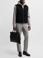Diamond Quilted Gilet with Ribbed Cotton Trims