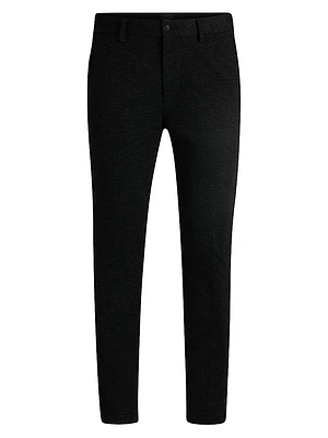 Slim Fit Trousers Salt and Pepper Stretch Jersey