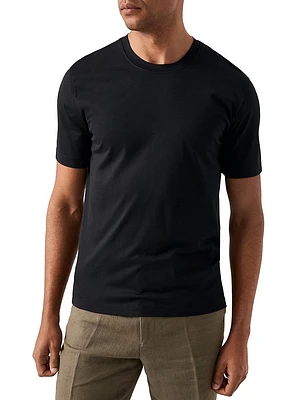 Silk-Cotton Crewneck T-Shirt