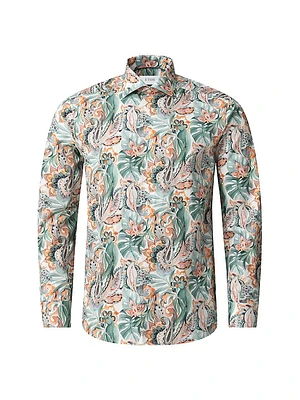 Slim-Fit Floral Print Shirt