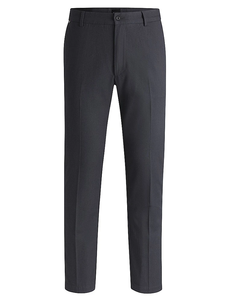 Regular-Fit Trousers Micro-Patterned Stretch Cotton