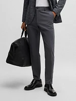 Regular-Fit Trousers Micro-Patterned Stretch Cotton