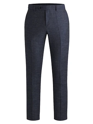 Slim-Fit Trousers Patterned Wool