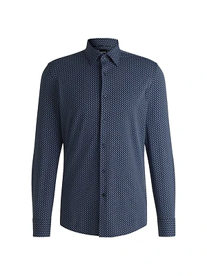 Slim-Fit Shirt Printed Performance-Stretch Material