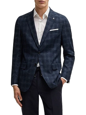 Slim-Fit Suit Jacket a Checked Wool Blend