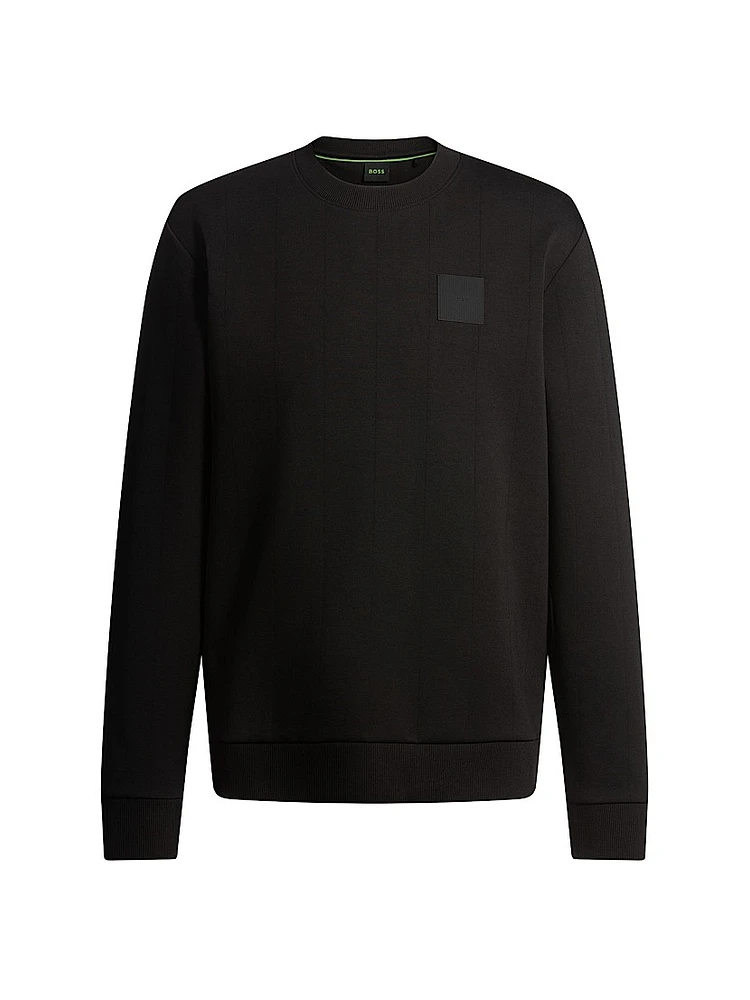 Sweatshirt with Drop-Needle Stitching