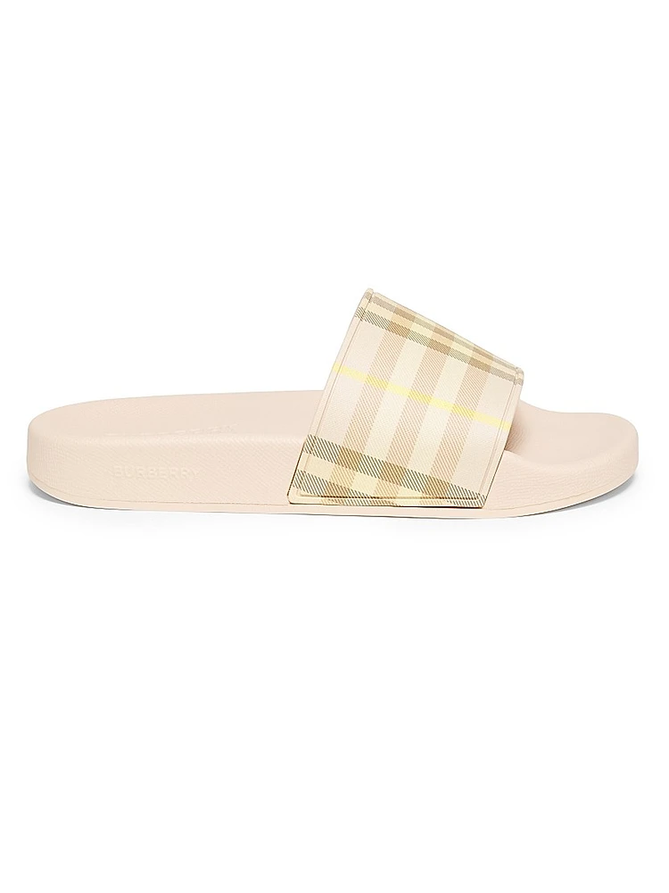 Check Slide Sandals