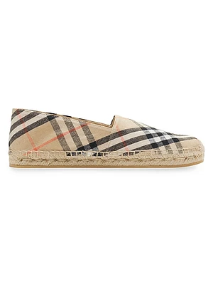 Check Linen Espadrilles