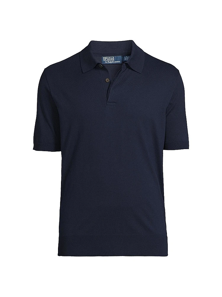 Cotton Polo-Collar Sweater