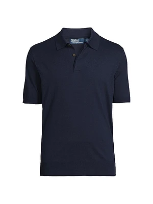 Cotton Polo-Collar Sweater