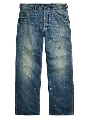 Relaxed-Fit Distressed Carpenter Jeans