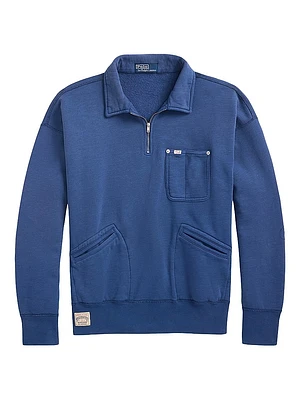 Vintage Fit Fleece Half-Zip Collared Sweatshirt
