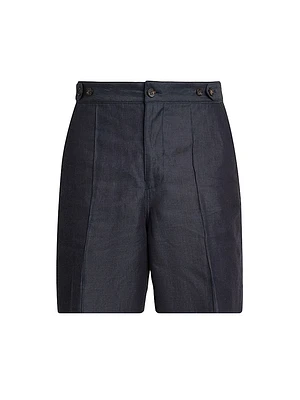 Seam-Front Denim Shorts
