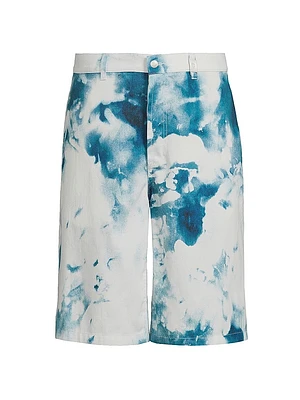 Bleached Denim Shorts