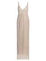 Allegra Sequin V-Neck Sleeveless Gown