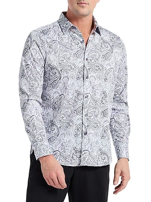 Ibiza Paisley Stretch-Cotton Button-Front Shirt