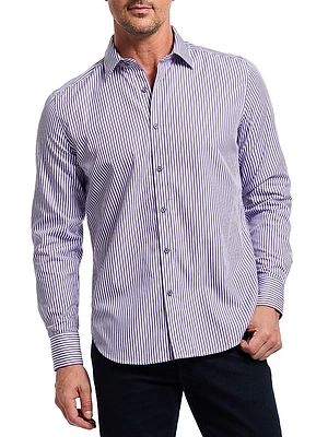 Greenwich Striped Stretch Cotton Shirt